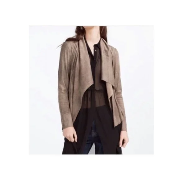 Zara Faux Vegan Suede Moto Jacket (172)🦋 - Picture 2 of 14